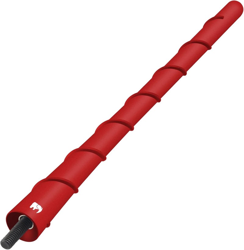 ONE250 8" inch Spiral Flexible Copper Core Antenna, Compatible with Jeep Wrangler JK JKU JL JLU Rubicon Sahara Gladiator (JL) [JT] Renegade Cherokee - Designed for Optimized FM/AM Reception (Red) - Image 1